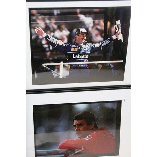 474 - A collection of framed and glazed Formula 1 / Motor Sport photographs and images, featuring signatur... 