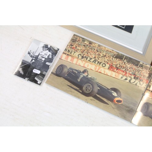 474 - A collection of framed and glazed Formula 1 / Motor Sport photographs and images, featuring signatur... 