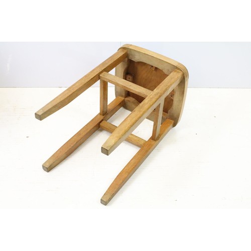 668 - Pair of vintage beech wood kitchen stools, 52cm high