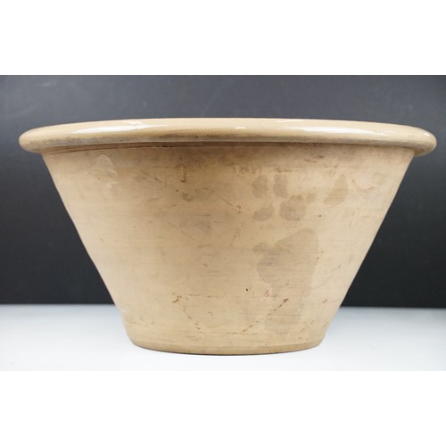 56 - Large vintage stoneware dairy bowl, approx 45cm diameter