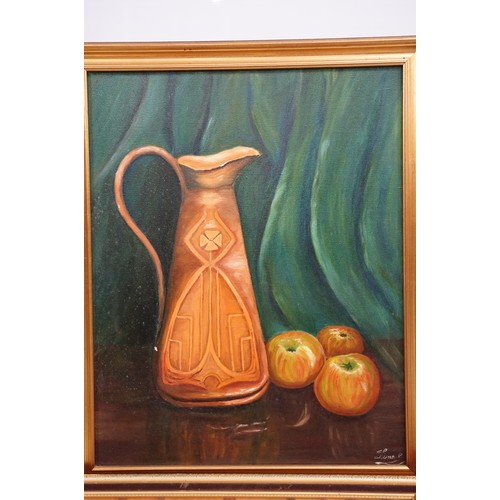 584 - Collection of painting by Lina Passerini, to include: still life of fruit, oil on board, 39.5 x 49.5... 