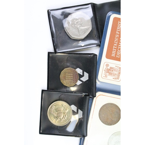 71 - A collection of British commemorative crown coins together with a collection of British pre decimal ... 