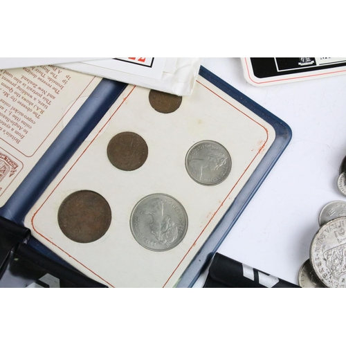 71 - A collection of British commemorative crown coins together with a collection of British pre decimal ... 