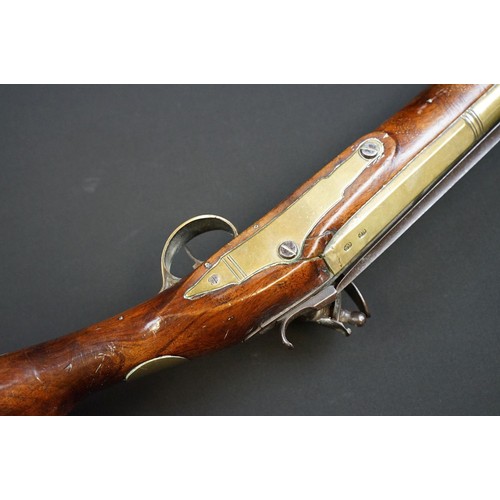 341 - A FLINTLOCK COACHING BLUNDERBUSS by Mewis & Co, with 14 1/2