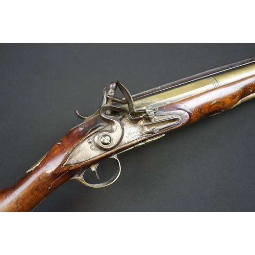 341 - A FLINTLOCK COACHING BLUNDERBUSS by Mewis & Co, with 14 1/2