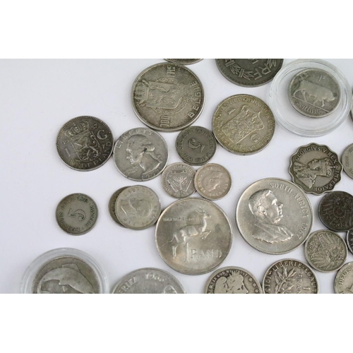 119 - A collection of circulated world silver coins to include United States, German  and India examples.