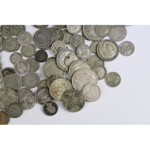 121 - A collection of British pre decimal pre 1947 and pre 1920 silver coins to include a good selection o... 