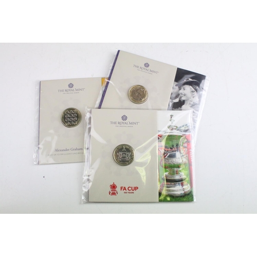 130 - A collection of Ten Royal Mint uncirculated collectors £2 coin packs to include H.G. Wells, Sir Walt... 