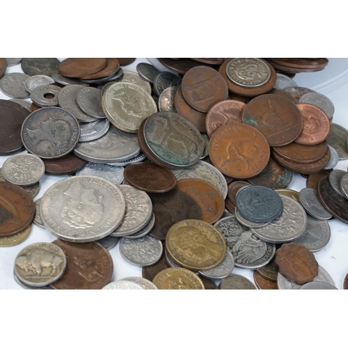 87 - A small collection of British pre decimal and world coins to include silver examples together with a... 