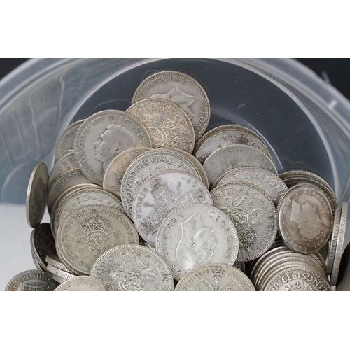 91 - A large collection of British pre decimal pre 1947 silver coins together with some pre 1920 examples... 