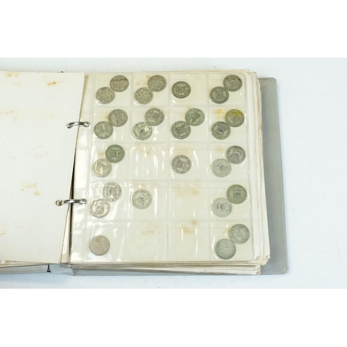 94 - A collection of mainly British pre decimal coins within two collectors albums to include a good sele... 