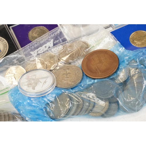 10 - A collection of British coins to include some pre decimal silver and collectable decimal 50p and £2 ... 