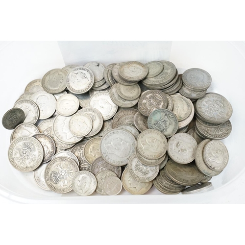 19 - A collection of British decimal and pre decimal coins to include a good quantity of pre 1947 silver ... 