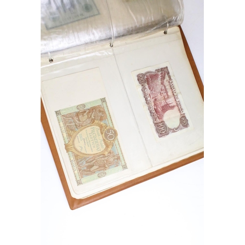 25 - A small collection of British and World banknotes contained within a collectors album.