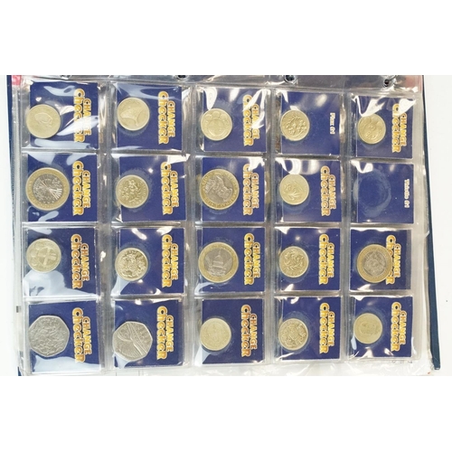 3 - A collection of British decimal collectable £2, £1 and 50p coins contained within a change checker a... 