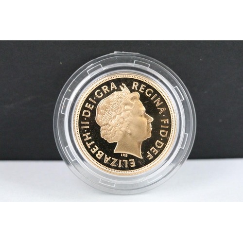 35 - A British Royal Mint Queen Elizabeth II proof 2004 gold full sovereign coin encapsulated within fitt... 