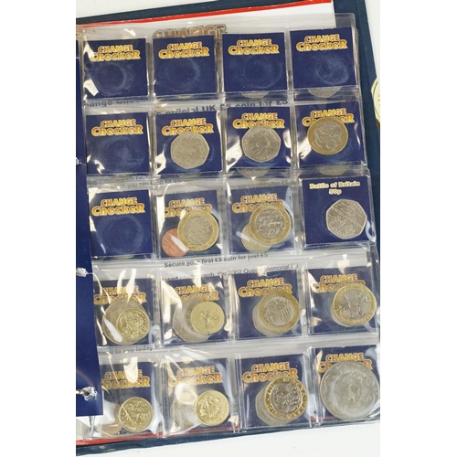 4 - A collection of British decimal collectable £2, £1 and 50p coins contained within a change checker a... 