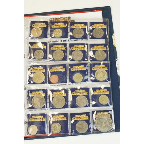 4 - A collection of British decimal collectable £2, £1 and 50p coins contained within a change checker a... 