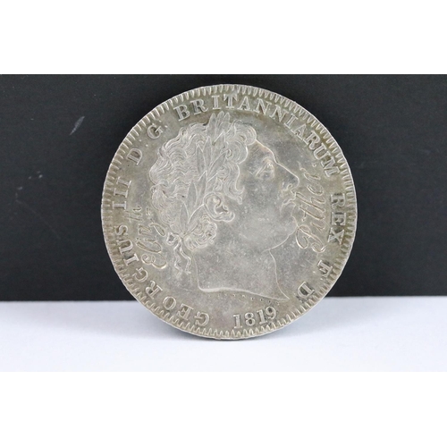 51 - A British King George III 1819 silver crown coin.