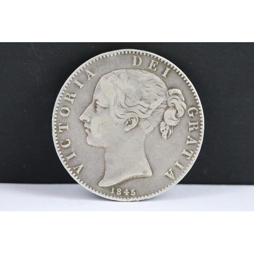 53 - A collection of three British Queen Victoria silver Crown coins to include 1889, 1895 and 1845 examp... 