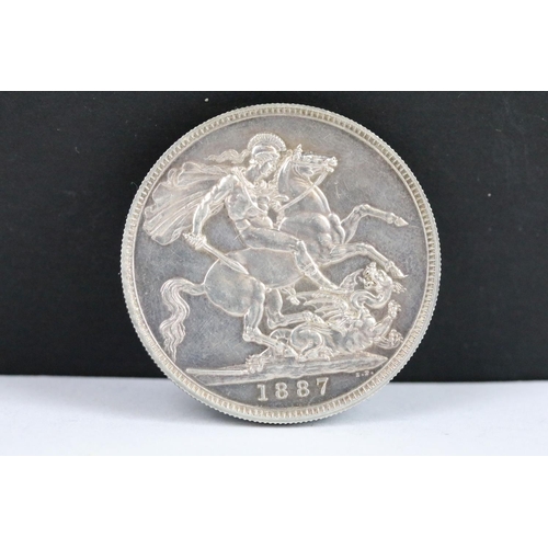 54 - A collection of three British Queen Victoria silver Crown coins to include 1890, 1887 and 1887 examp... 