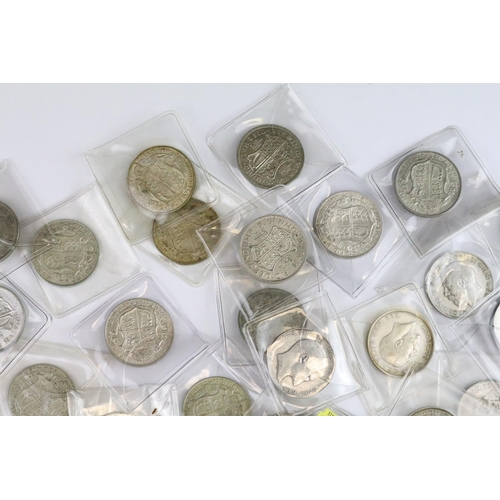 58 - A collection of twenty nine British pre decimal silver half crown coins to include pre 1947 and pre ... 