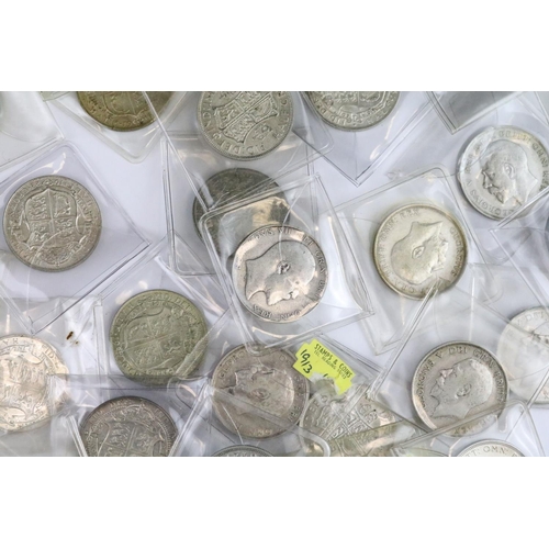 58 - A collection of twenty nine British pre decimal silver half crown coins to include pre 1947 and pre ... 