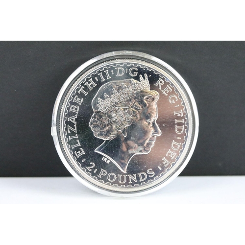 61 - A British Royal Mint uncirculated 2007 Britannia fine silver £2 bullion coin.