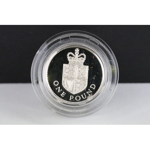 63 - A United Kingdom Royal Mint silver proof Piedfort 1988 £1 coin together with  a 2000 silver proof £5... 