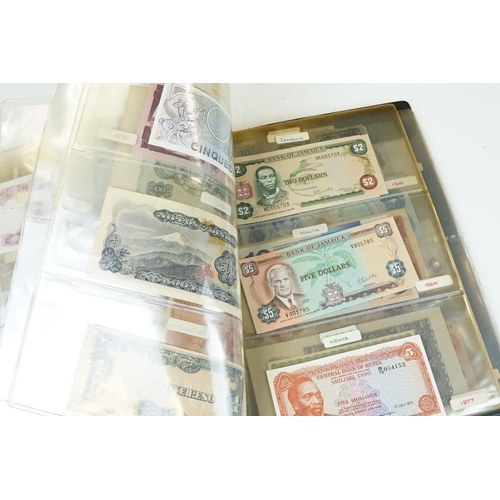 7 - A large collection of British, Commonwealth and World banknotes contained within a collectors folder... 