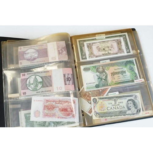 7 - A large collection of British, Commonwealth and World banknotes contained within a collectors folder... 