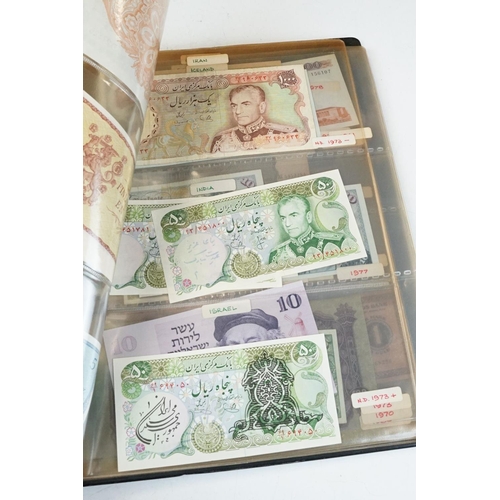 7 - A large collection of British, Commonwealth and World banknotes contained within a collectors folder... 