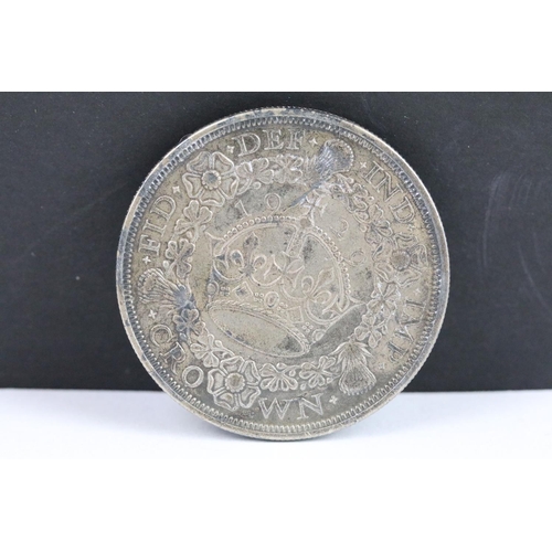 77 - A British King George V 1929 silver wreath crown coin together with a 1937 crown coin.