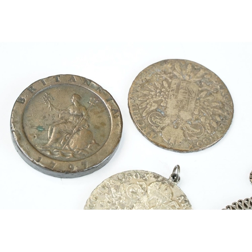 8 - A small collection of four coins to include three 1780 silver Thalers and a British King George III ... 