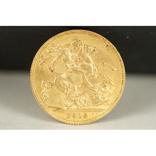 224 - A British King George V 1912 gold full sovereign coin.