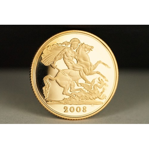 232 - A British Queen Elizabeth II uncirculated 2008 gold full sovereign coin.