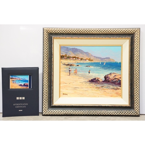 1 - Allan Nelson, A Sandy Stroll, oil on panel, signed lower left, with Certificate of Guarantee and Aut... 