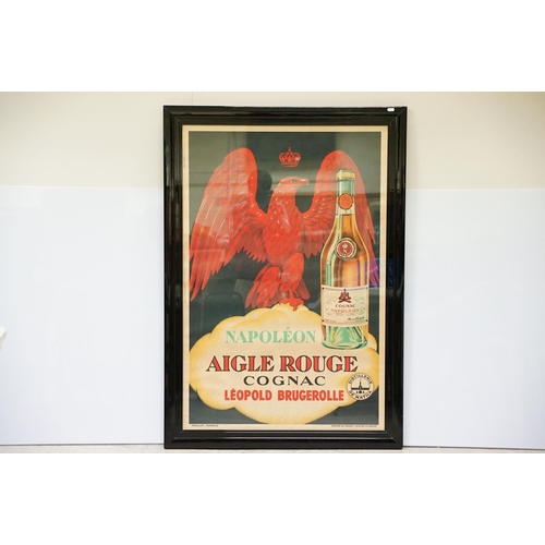 132 - Napoléon Aigle Rouge Cognac, Léopold Brugerolle, Distillerie de Matha, Imprimé en France (Printed in... 