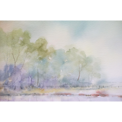 134 - Peter Robinson, Riverside, watercolour heightened with white, signed lower right and titled to mount... 