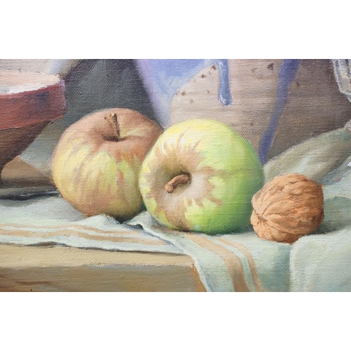 2 - Robert Chailloux (French, 1913 - 2006), still life with nuts, apples and pottery, oil on canvas, sig... 