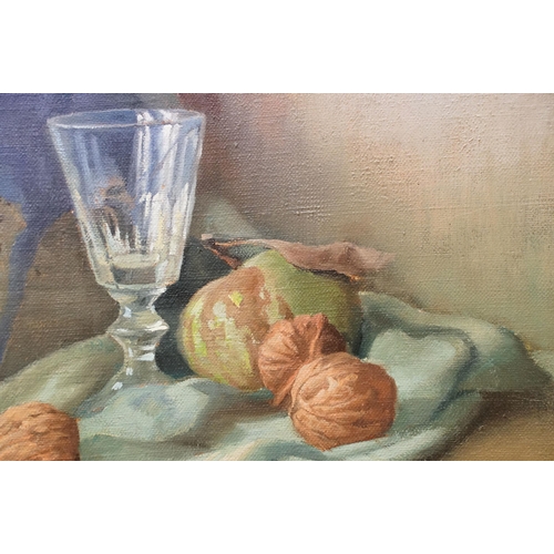 2 - Robert Chailloux (French, 1913 - 2006), still life with nuts, apples and pottery, oil on canvas, sig... 