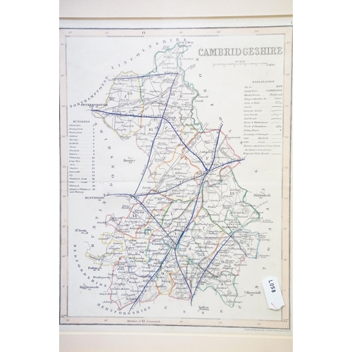 20 - Map of Reading and surrounding areas, double-sided hand-coloured engraving, numbered 23/24, 18 x 11.... 