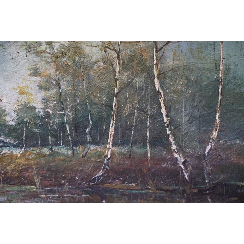 21 - T S Mellowes, river scene, oil on canvas, signed lower right and dated '99, gilt framed together wit... 