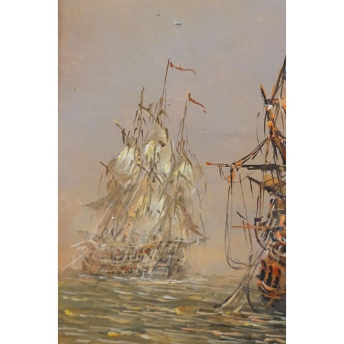 31 - William Jones, maritime scene, oil on panel, signed lower right, label verso for Racine Art Gallery,... 