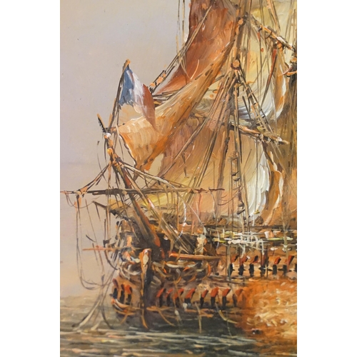 31 - William Jones, maritime scene, oil on panel, signed lower right, label verso for Racine Art Gallery,... 