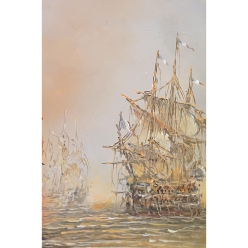 31 - William Jones, maritime scene, oil on panel, signed lower right, label verso for Racine Art Gallery,... 