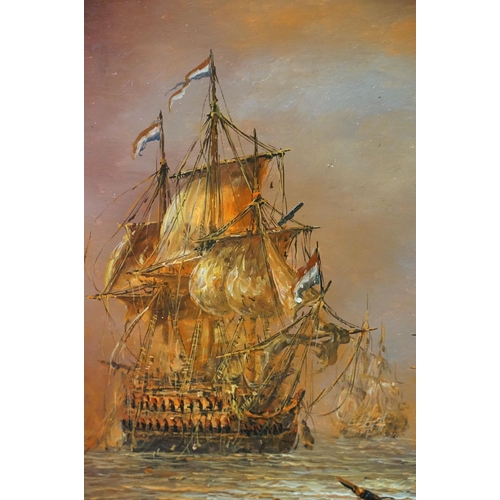 31 - William Jones, maritime scene, oil on panel, signed lower right, label verso for Racine Art Gallery,... 