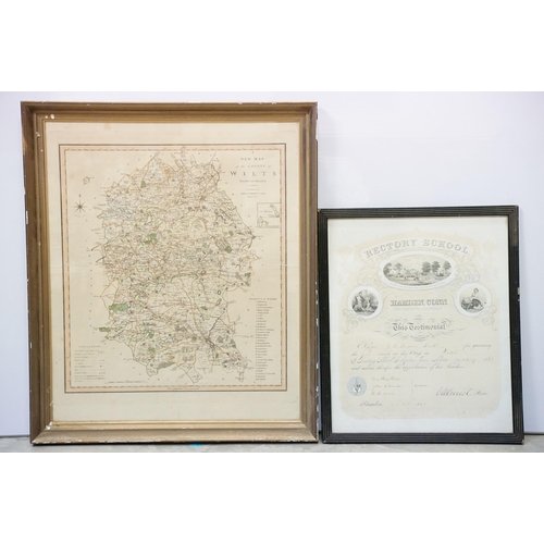 46 - A New Map of the County of Wilts (Wiltshire), Divided into Hundreds, printed for C.Smith, No.172 Str... 