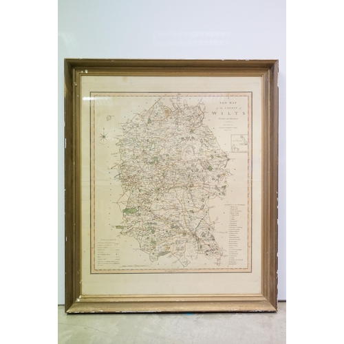 46 - A New Map of the County of Wilts (Wiltshire), Divided into Hundreds, printed for C.Smith, No.172 Str... 