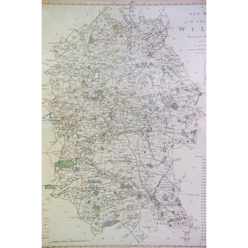 46 - A New Map of the County of Wilts (Wiltshire), Divided into Hundreds, printed for C.Smith, No.172 Str... 